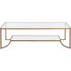 Kessler 65 X 33 inch Clear / Antique Gold Coffee Table
